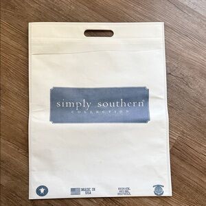 Simply Southern White and Blue Tote